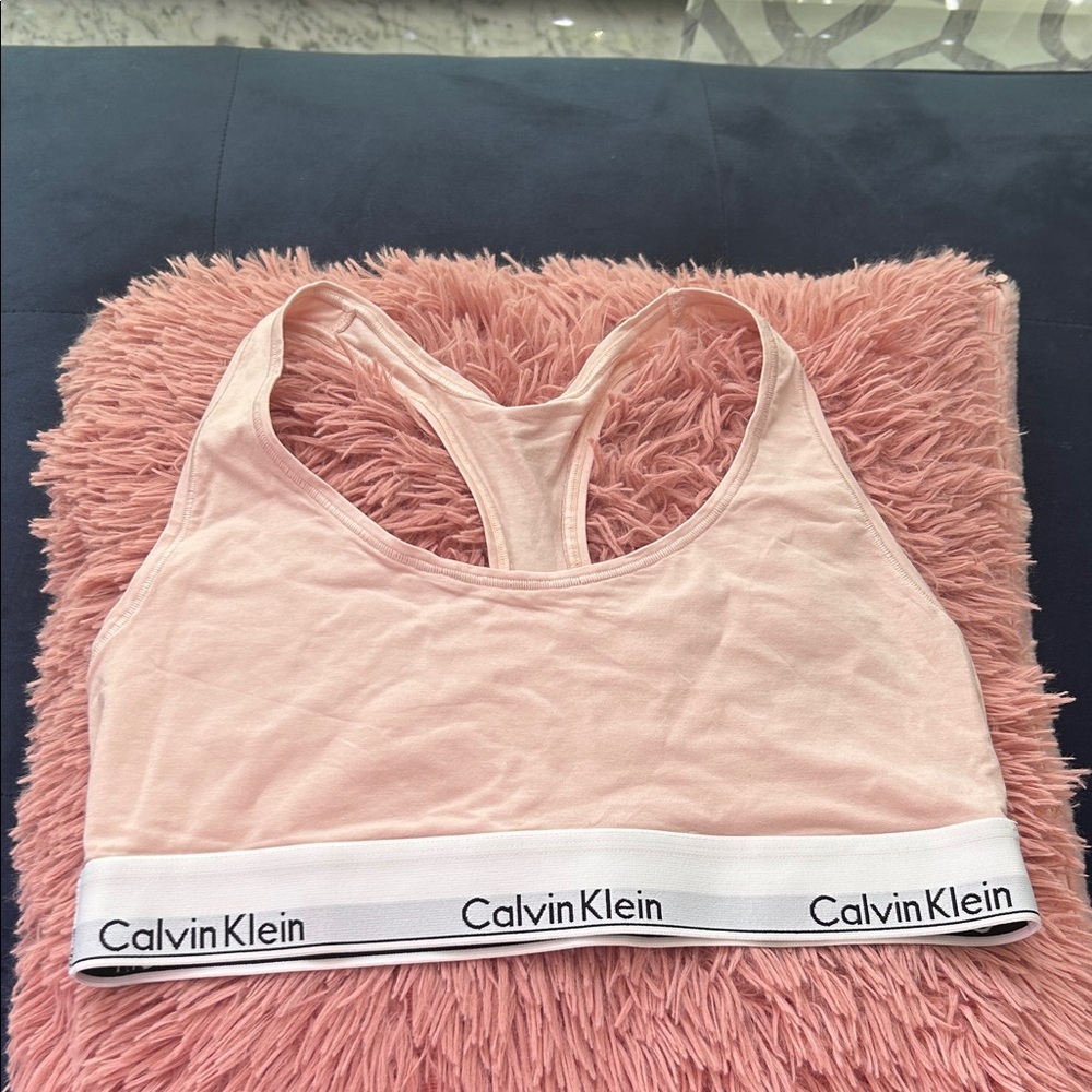 Calvin Klein Light Pink Sports Bra this is small tag says L